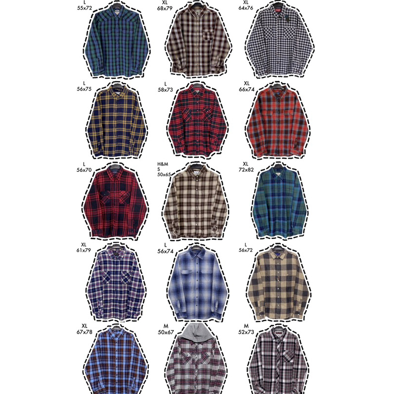 Áo 2hand Flannel-Caro Bigsize  𝐒𝐢𝐳𝐞 𝐒-𝐌-𝐋-𝐗𝐋 Áo flannel 2hand - Sơ mi nam - unisex