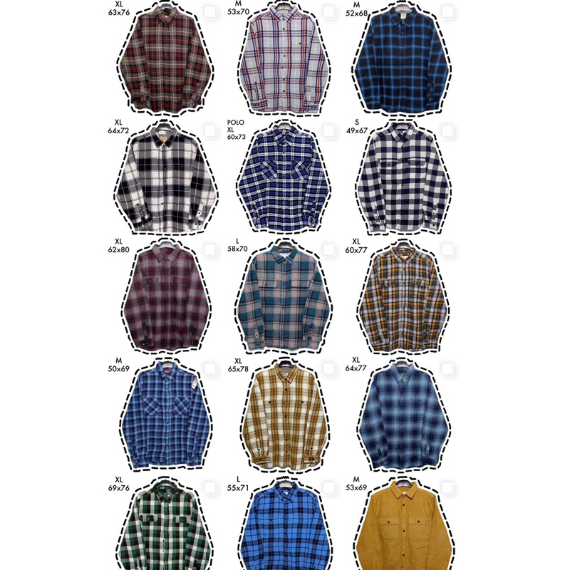Áo 2hand Flannel-Caro Bigsize  𝐒𝐢𝐳𝐞 𝐒-𝐌-𝐋-𝐗𝐋 Áo flannel 2hand - Sơ mi nam - unisex