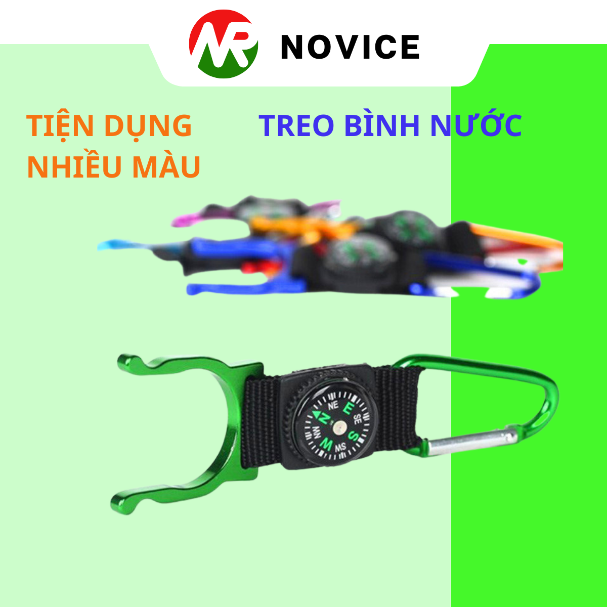 Móc Khóa Treo Bình Nước Có Hình La Bàn Novice, Chạy Trail, Chắc Chắn MKT-883