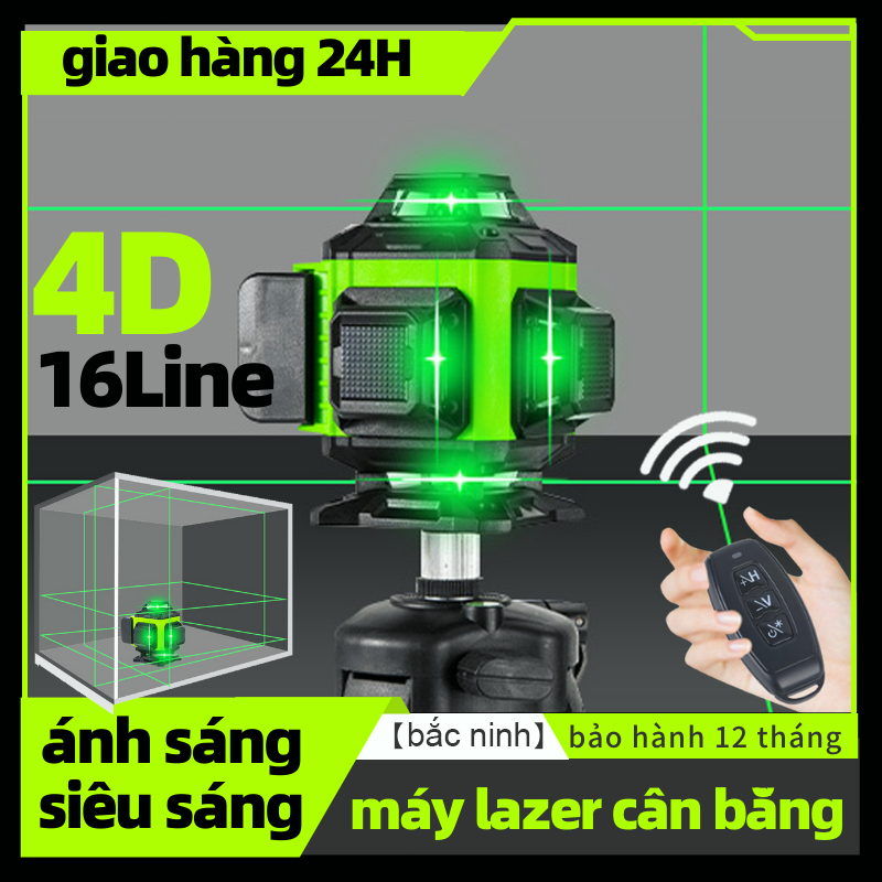 Máy cân bằng laser 4D16lines,Tia Laser cực nét với hệ thống san lấp mặt bằng tự động,máy laser 3D12lines