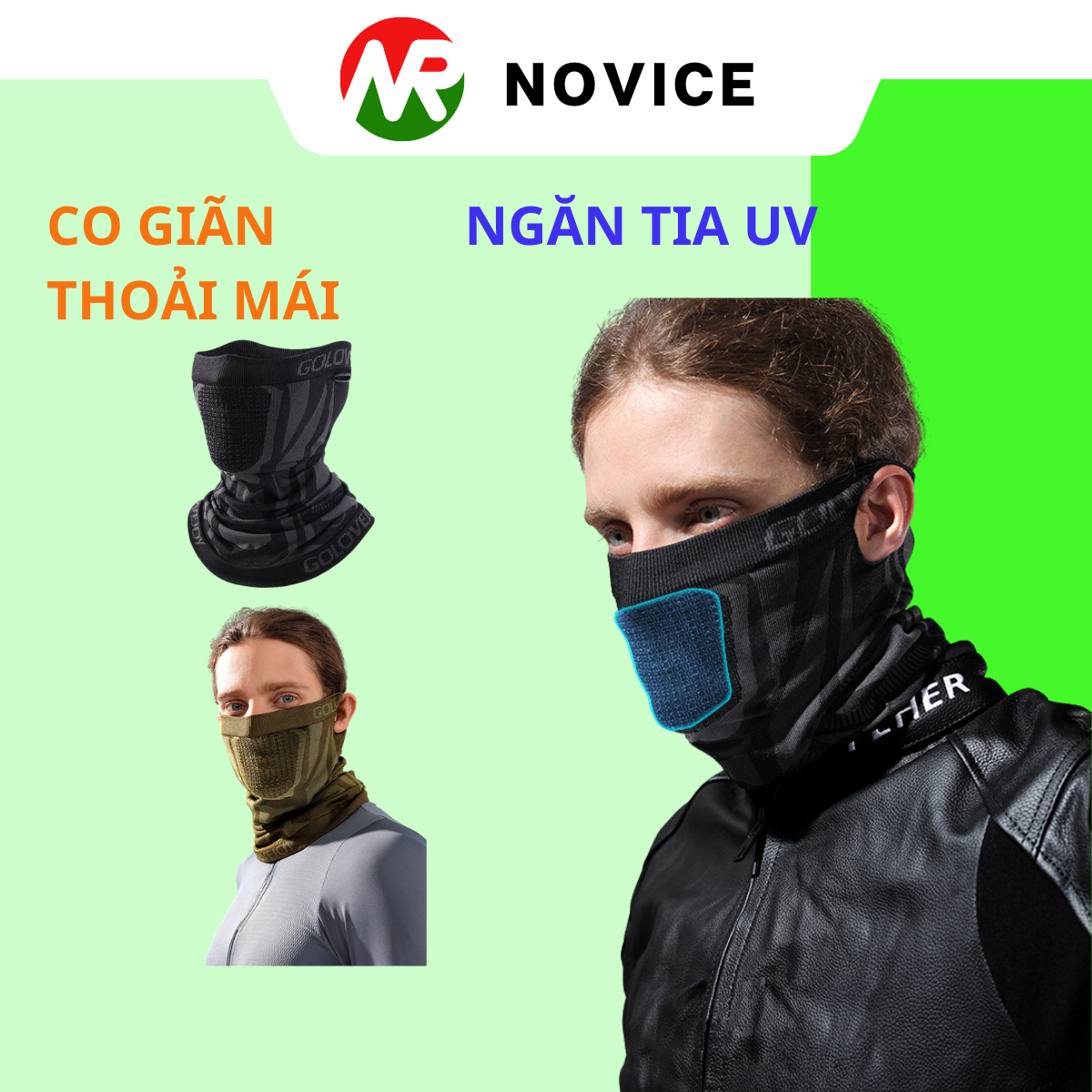 Khăn Trùm Đầu Che Nửa Mặt Giữ Ấm Chống Nắng Chống Bụi Bảo Vệ Cổ Khi Đi Xe Đạp / Leo Núi / Chạy Bộ Đường