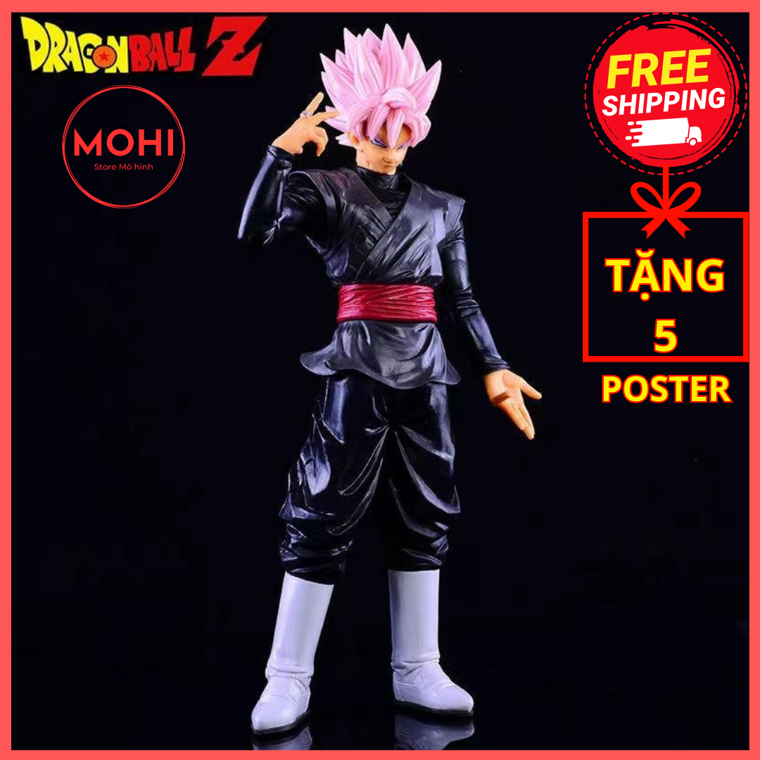 Mô hình Black Goku tóc hồng- Super Saiyan Rose,  nguyên khối cao 31.5cm