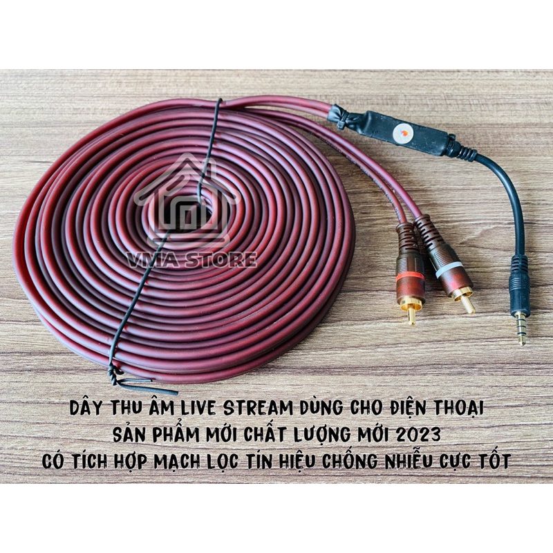 Dây thu âm live stream dùng cho điện thoại, đặc biệt có mạch xử lý tín hiệu cho chất lượng âm thanh rất tốt || VMA STORE