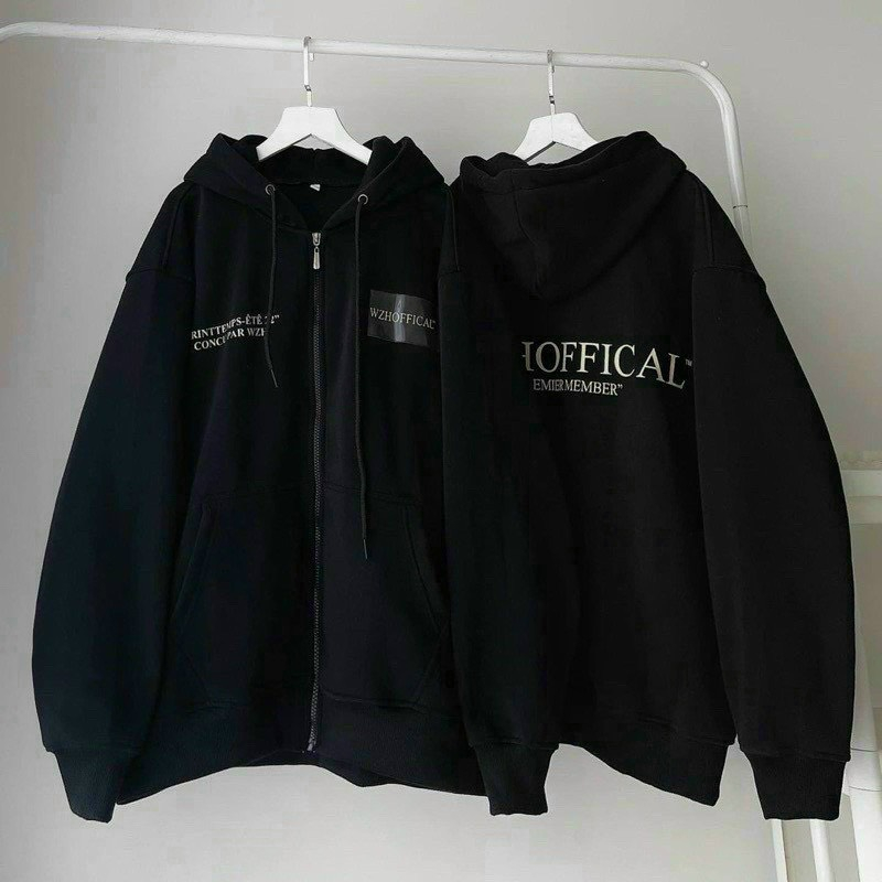 Áo Khoác Nữ Nam Nỉ Form Rộng Nón To Unisex WZH AH9007K