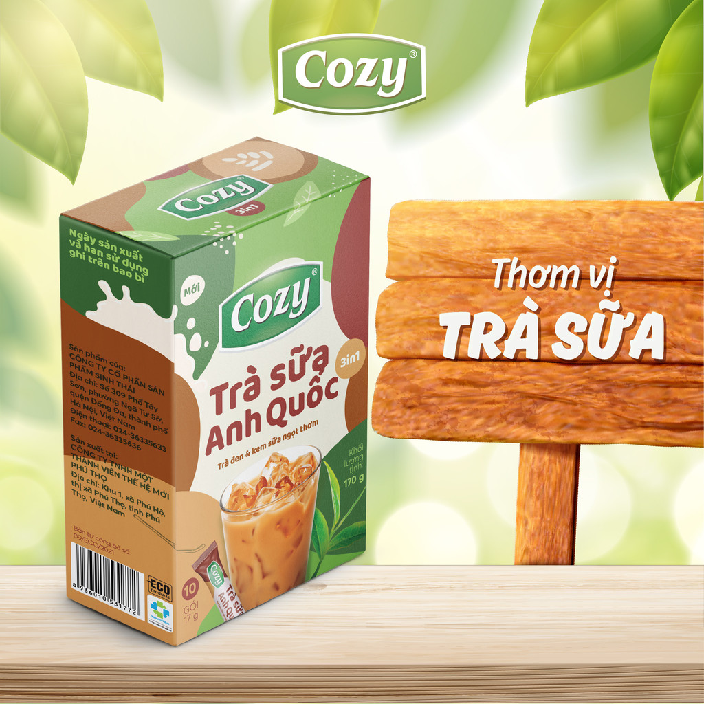 Trà sữa Anh quốc hòa tan 3in1 Cozy - Trà giải khát thơm ngon, giải nhiệt trong mùa hè