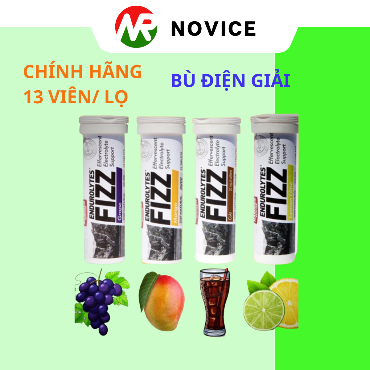 Viên Sủi Điện Giải Hammer Nutrition Endurolytes, Bù Điện Giải, Chống Chuột Rút Fizz 13 Viên