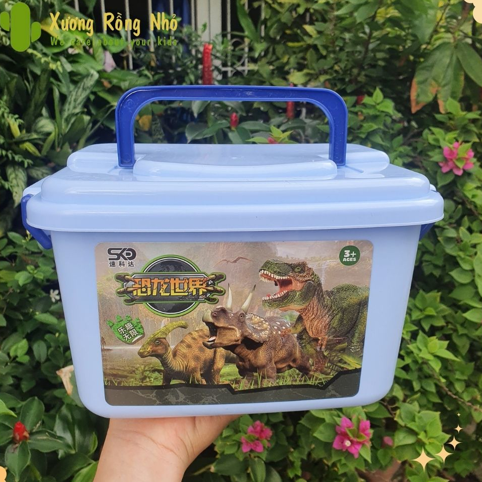 Bộ Đồ Chơi Mô hình Công Viên Khủng Long 52 Chi Tiết Cho Bé Tặng Kèm Hộp Đựng Xương Rồng Nhỏ