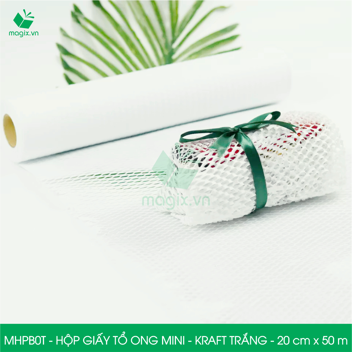 MHPB0T - 20cm x 50m - Hộp giấy Kraft tổ ong chống sốc thay thế bóng khí xốp hơi đóng hàng