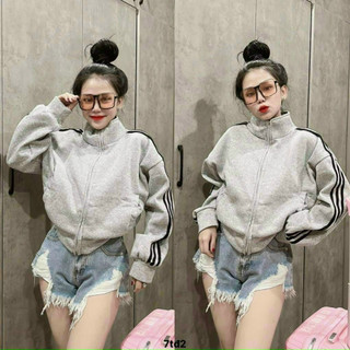Áo khoác nữ nỉ dáng lửng cổ đứng dày dặn kg7856h
