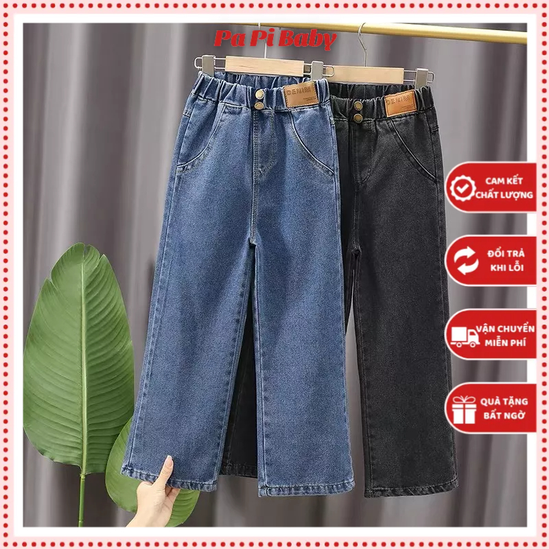 Quần jean quần bò bé gái dáng suông 2 màu sành điệu size nhí và size đại pa_pi-96