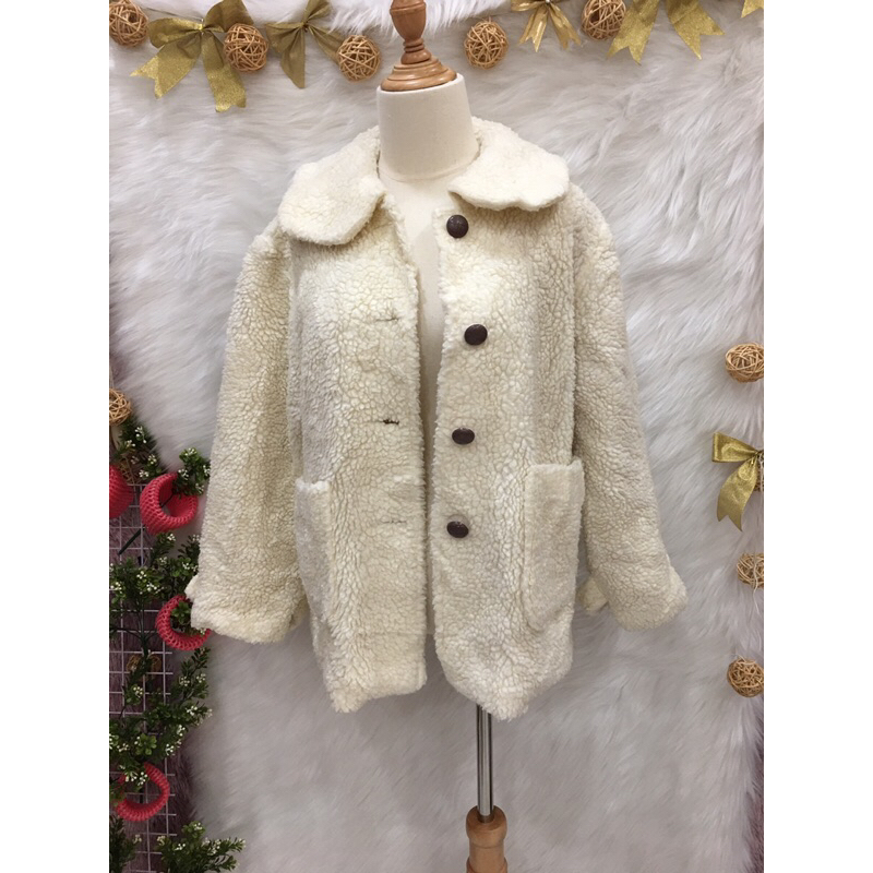 Áo khoác Lông Cừu CAWEAR 2 hand Dày Dặn Phong Cách Thời Trang Cho Bé Gái- Size 150