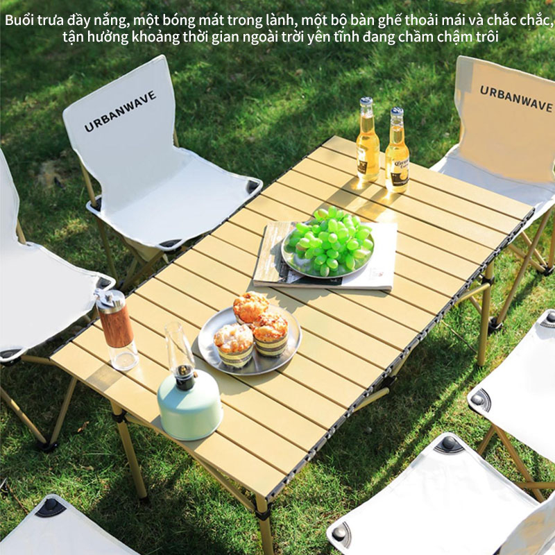 Bàn dã ngoại xếp gọn Picnic du lịch gấp gọn Chất liệu kim loại dày dặn Có thể chịu tải trọng 150kg ,độ bền cao, gấp gọn
