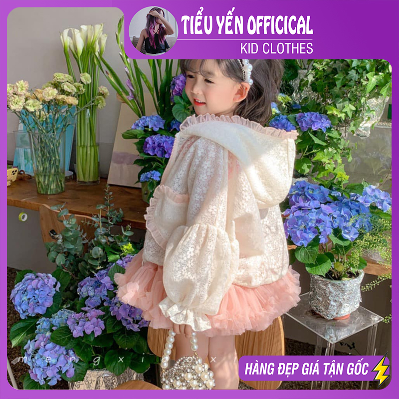 Áo khoác cho bé gái mặc hè ren tiểu thư cho bé 9 - 20kg (1- dưới 6 tuổi) AK194 | Tiểu Yến Kid