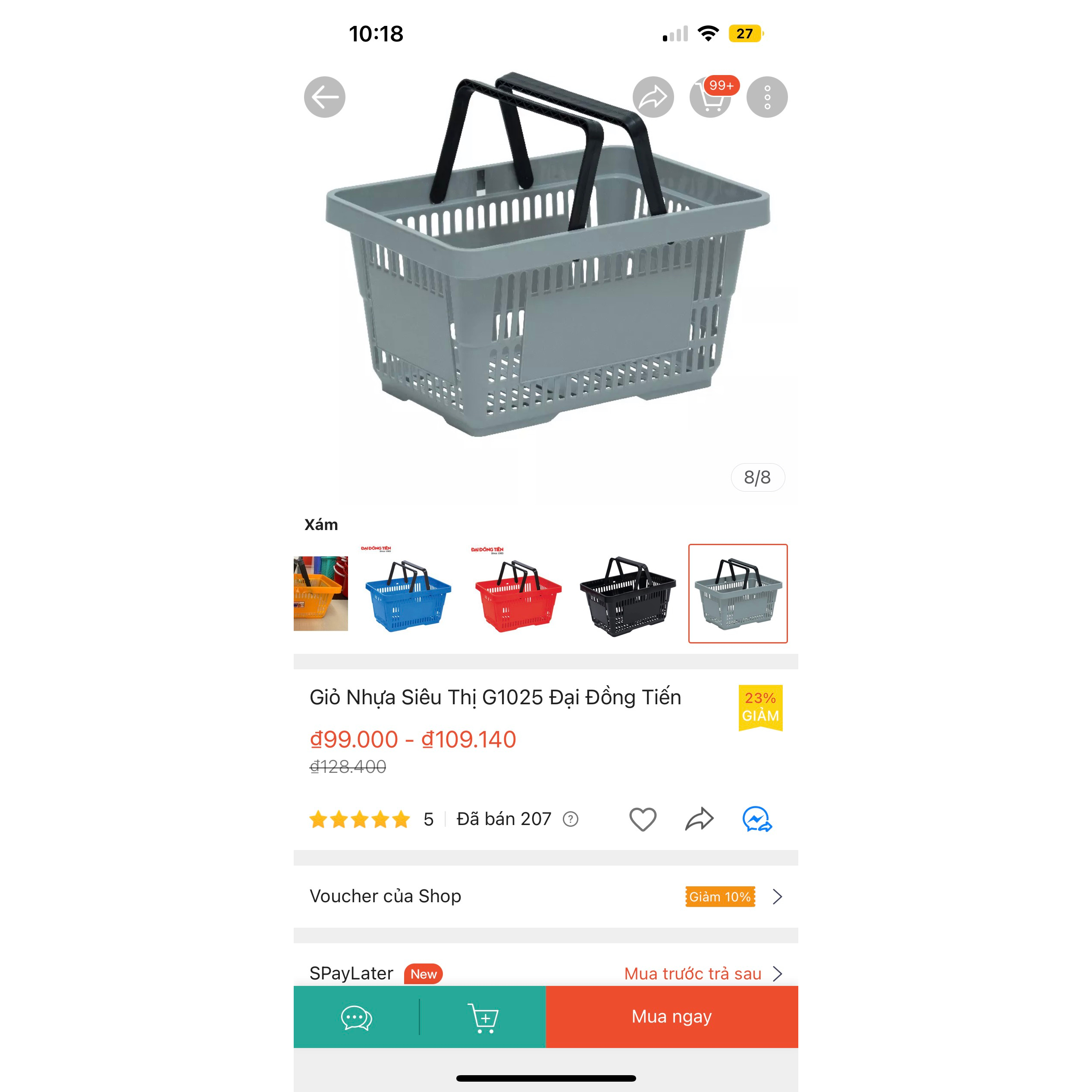COMBO 10 Giỏ Siêu Thị G1025 Đại Đồng Tiến