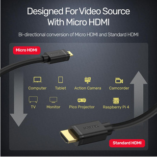 CÁP MICRO HDMI -> HDMI 2M 2.0 4K Y-C 182 UNITEK