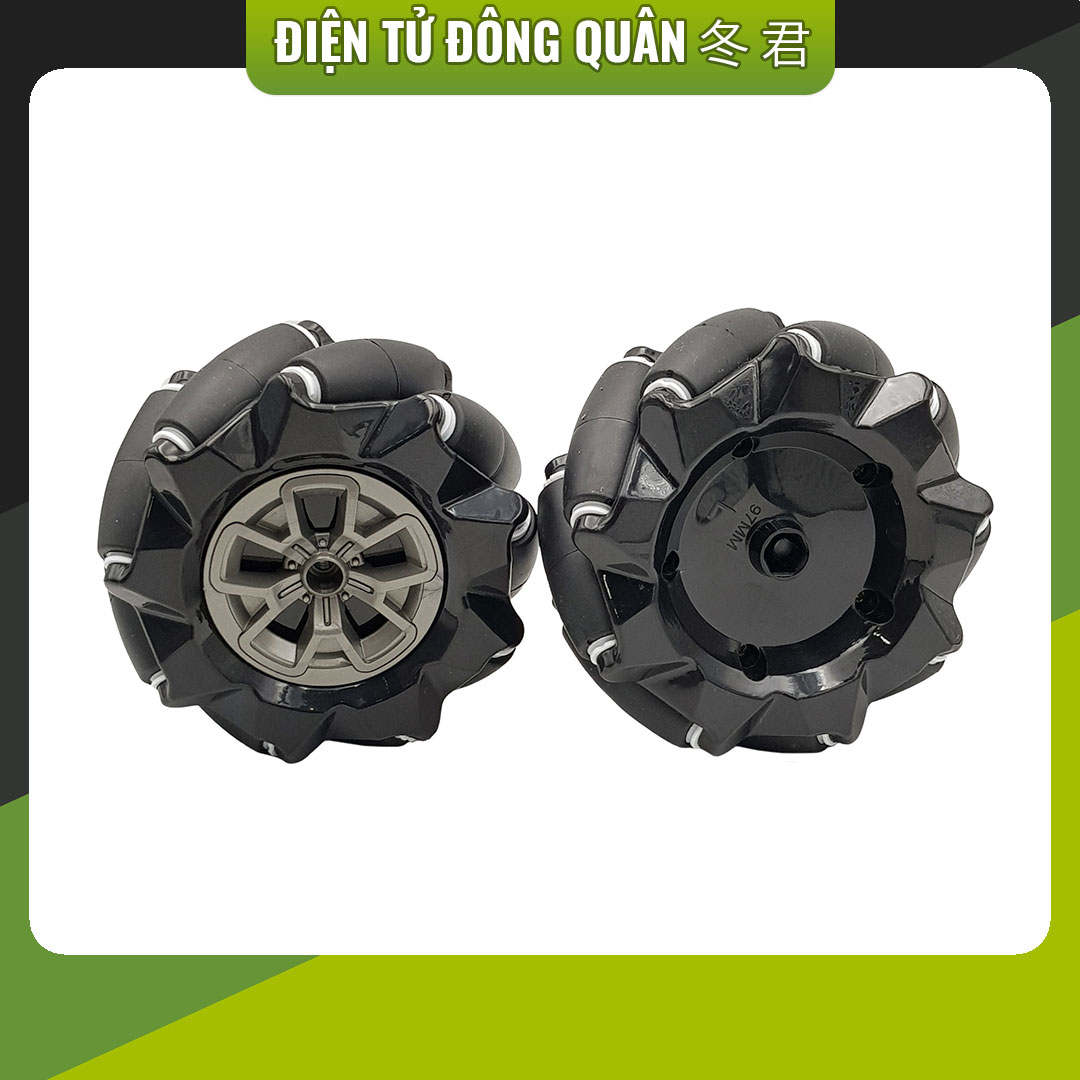 Bánh xe Mecanum nhựa đa hướng 97mm (COMBO 2 bánh)