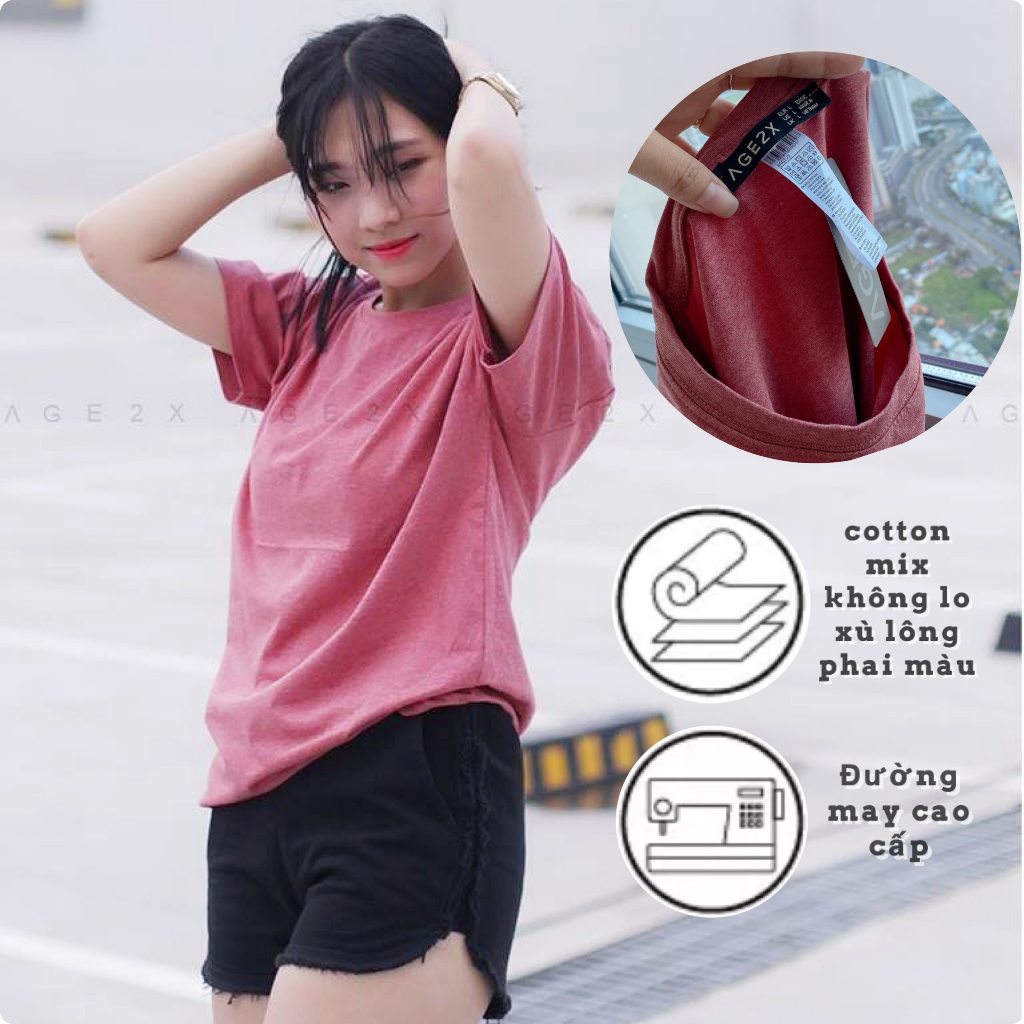 Áo thun trơn Xí Muội Đốm AGE2X chính hãng, hàng VNXK chất lượng cao