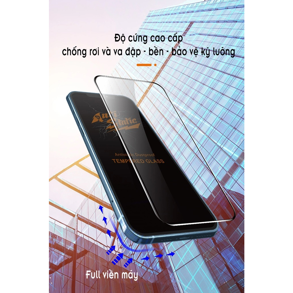 Kính cường lực Full màn Realme 5 5s 5i 6s 6 7i 7 8 8i 9 9i 2 3 Pro Plus 5G chống tĩnh điện