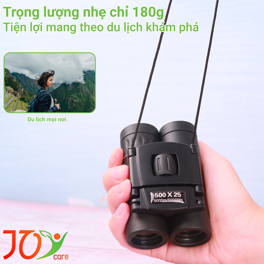 Ống nhòm mini 500x25 phóng đại 10X, ống nhòm nhìn nhờ thủy tinh quang học BaK4, sắc nét, bền bỉ theo thời gian | BigBuy360 - bigbuy360.vn