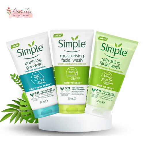 Sữa Rửa Mặt Simple Dạng Gel Nhẹ Dịu Cho Da Nhạy Cảm Kind To Skin Refreshing Facial Wash Tuýp 150ml