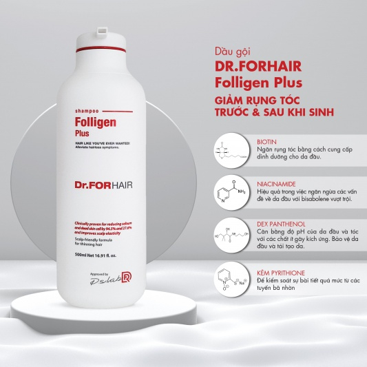 Bộ Gội Xả Dr.FORHAIR Hỗ Trợ Mọc Tóc, Giảm Gàu, Nhờn