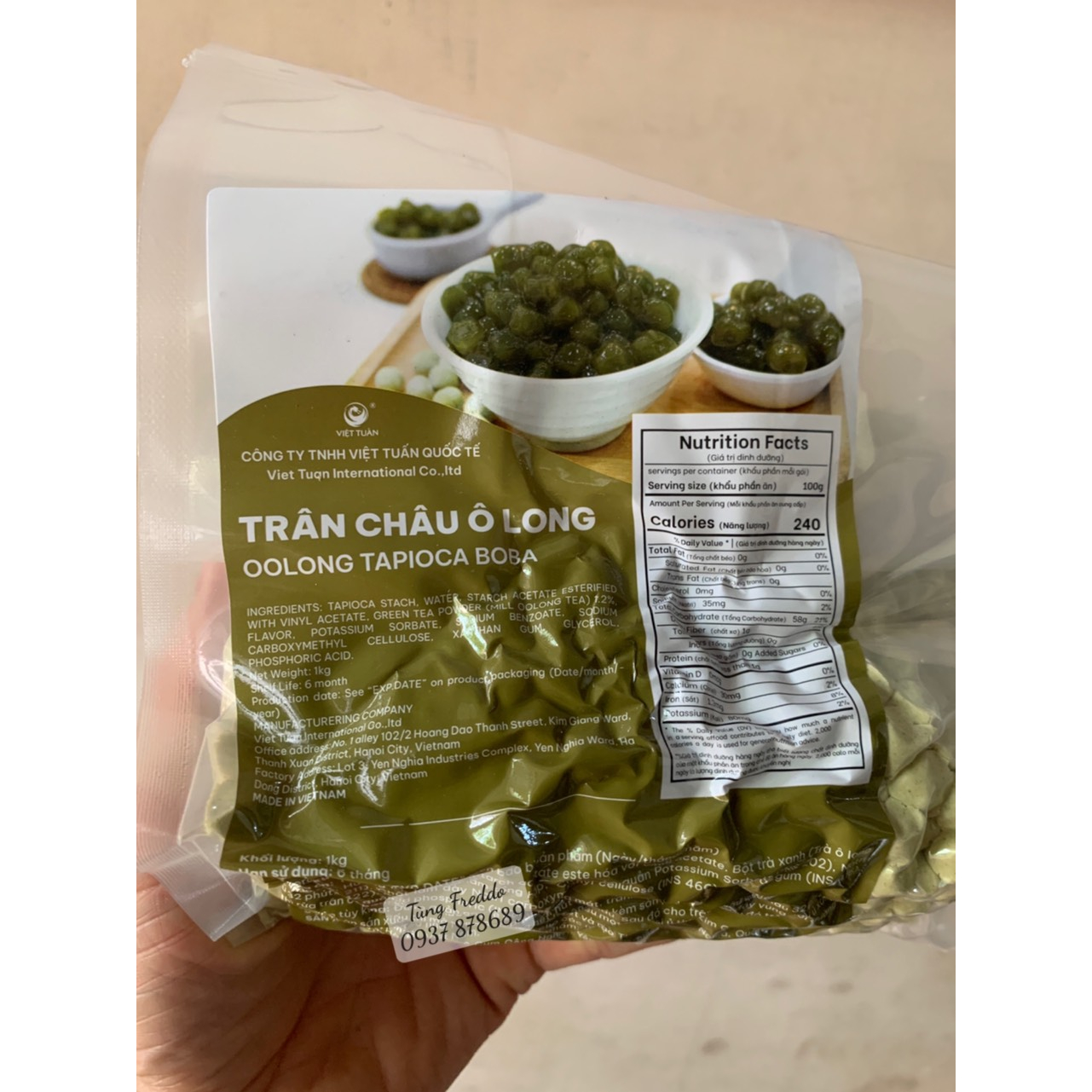 Trân Châu Ô Long Gói 1kg - Topping Cực Ngon Hot Hit Phê La