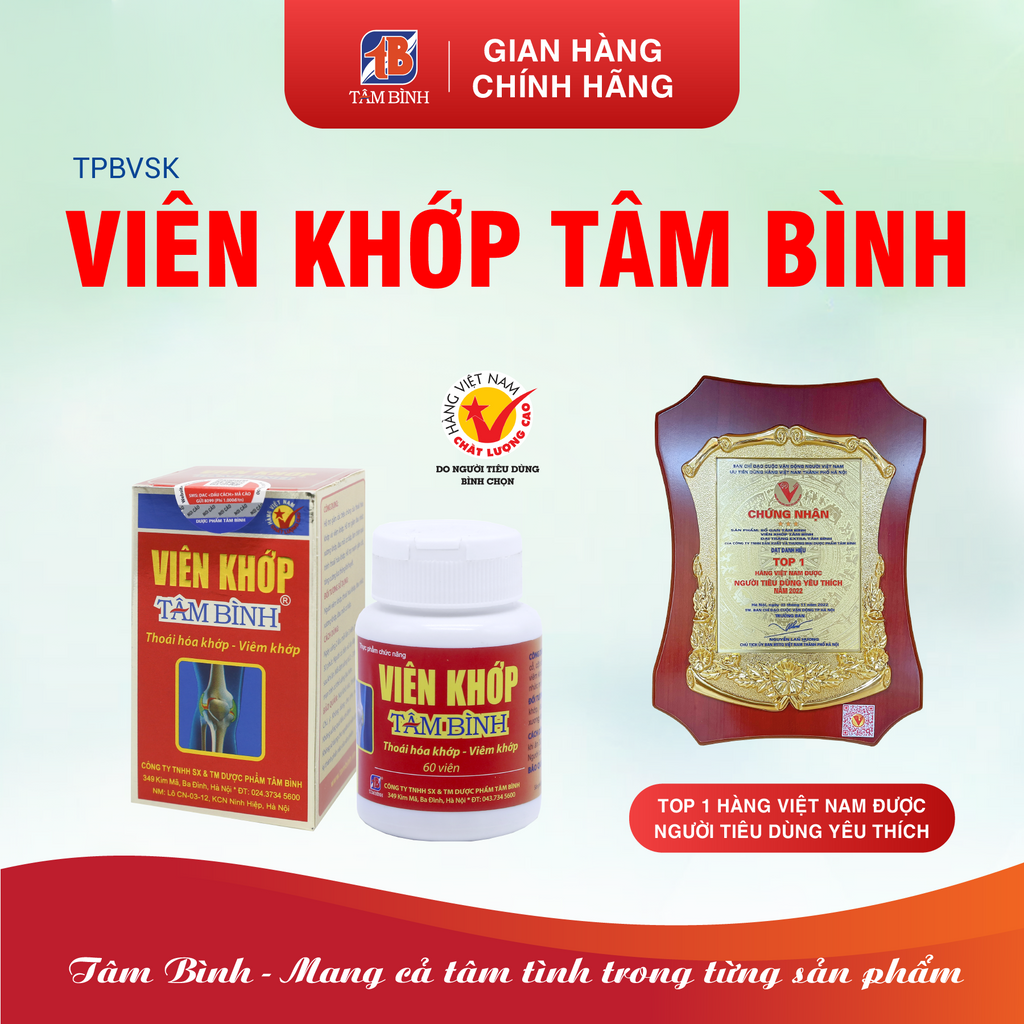 [Combo 6-9] hộp Viên khớp Tâm Bình, dành cho người bị thoái hóa khớp, đau nhức xương khớp, viêm khớp, đau mỏi vai gáy