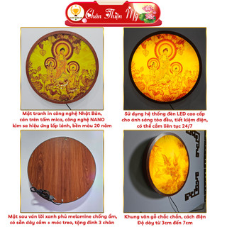 Đèn thờ hào quang trúc chỉ in CHÂN THIỆN MỸ
