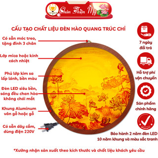 Đèn thờ hào quang trúc chỉ in CHÂN THIỆN MỸ