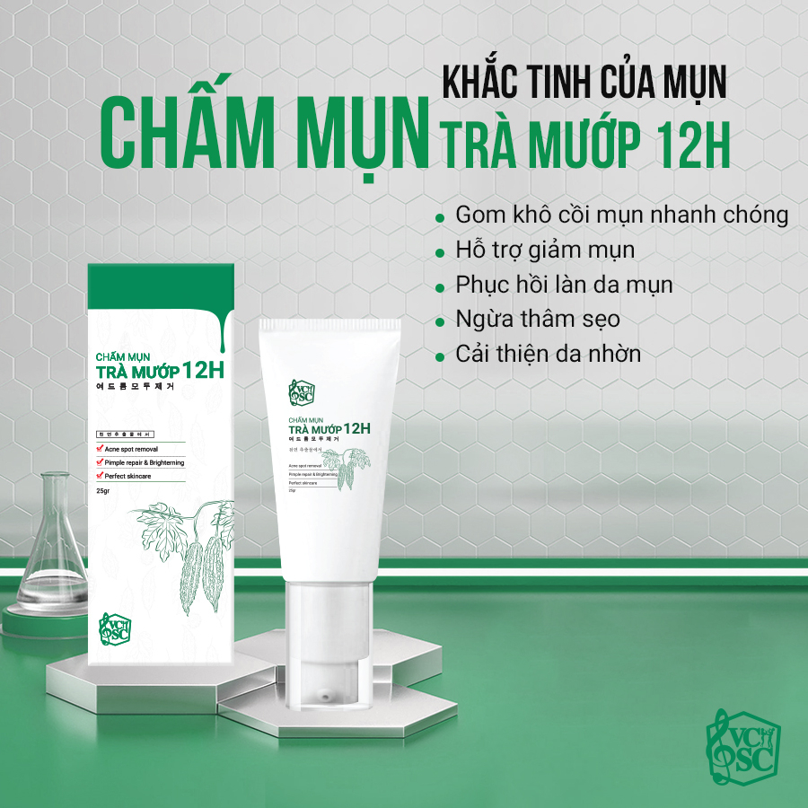 Chấm Mụn Trà Mướp 12h VCSC - Gom còi mụn, mờ thâm