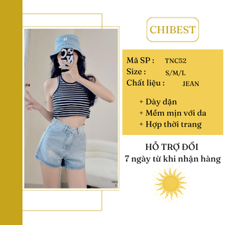 Quần short jean basic đơn giãn dễ phối đồ CHIBEST TNC52