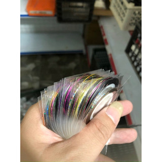 Sét cuộn line 10 màu, cuộn dây kim tuyến trang trí móng nail