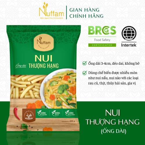 Nui thượng hạng (ống dài) - Gói 400gr - Thương hiệu Nuffam