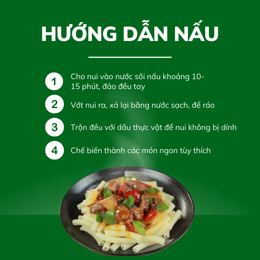 Nui thượng hạng (ống dài) - Gói 400gr - Thương hiệu Nuffam