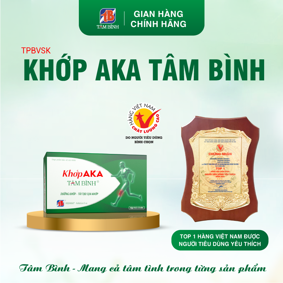 Khớp Aka Tâm Bình, Hỗ trợ giảm đau nhức xương khớp, giảm đau mỏi vai gáy, làm chậm quá trình thoái hóa khớp