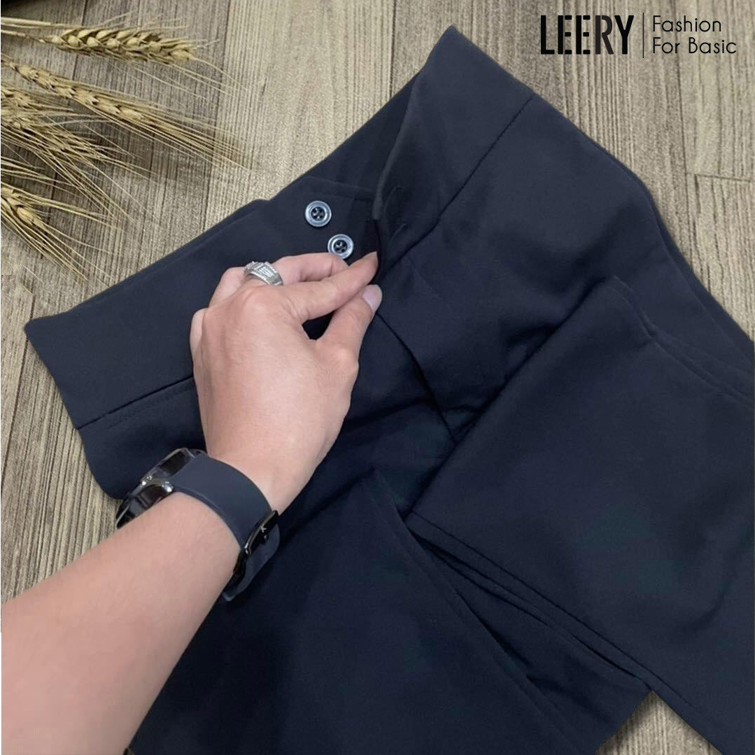 Quần ống loe Leery lưng cao vải cát Nhật mềm mịn co giãn 4 chiều QD-02