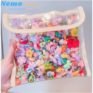 Túi 50 kẹp tóc mix mẫu siêu xinh cho bé yêu 🌟freeship🌟 set 50 kẹp cột tóc siêu xinh cho bé