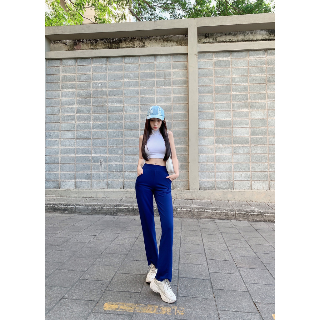 Quần suông ống rộng thun - 1346