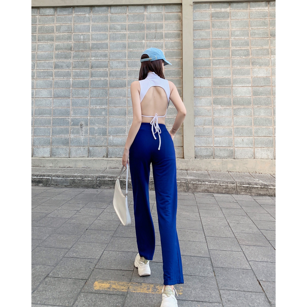 Quần suông ống rộng thun - 1346