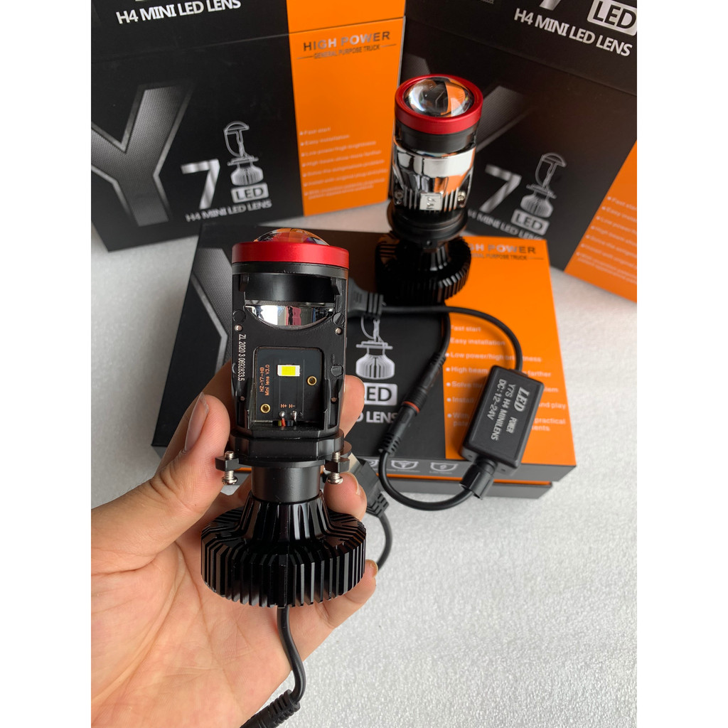 Bi mini led y7s 3 chế độ màu. lắp oto xe máy. lắp đặt như zin