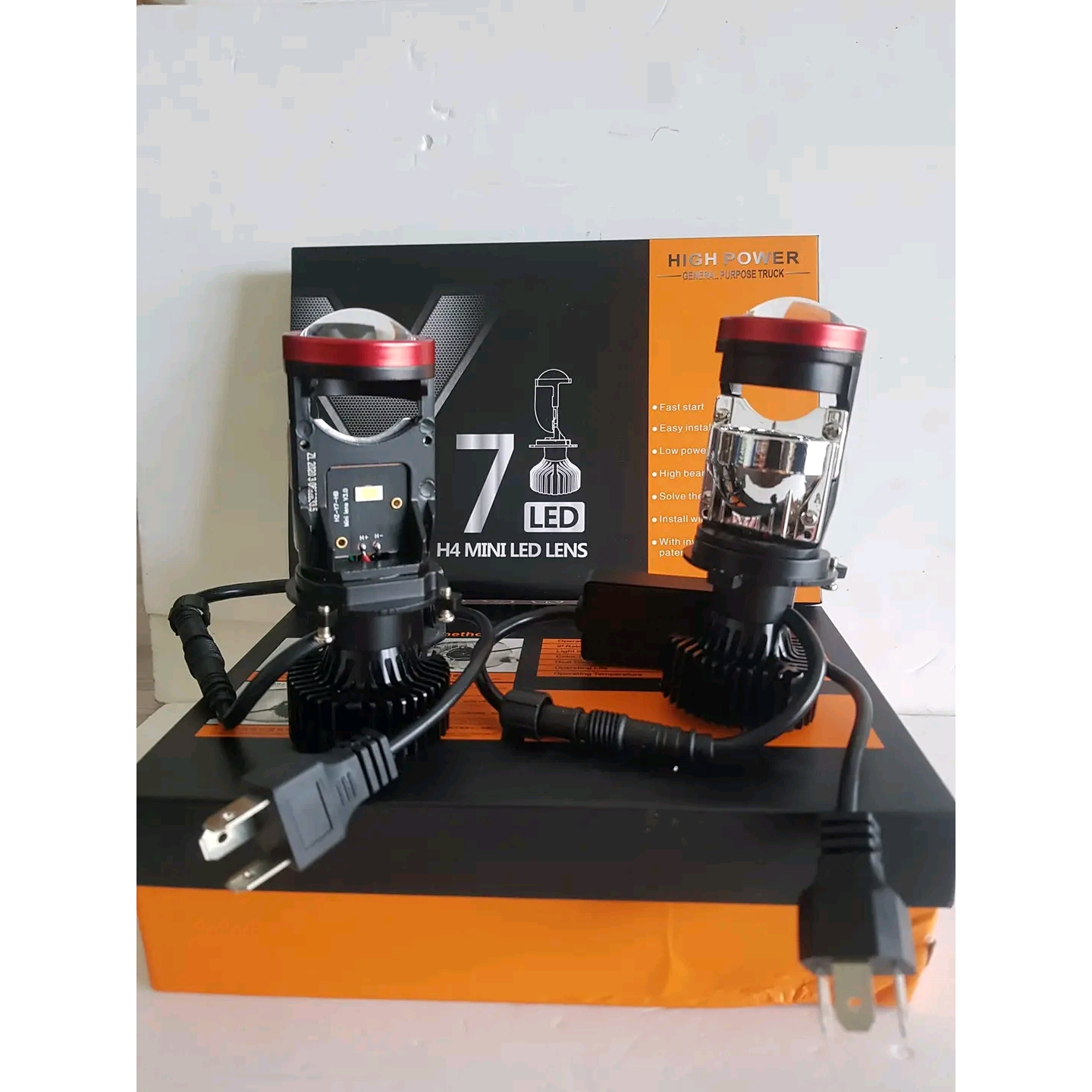 Bi mini led y7s 3 chế độ màu. lắp oto xe máy. lắp đặt như zin