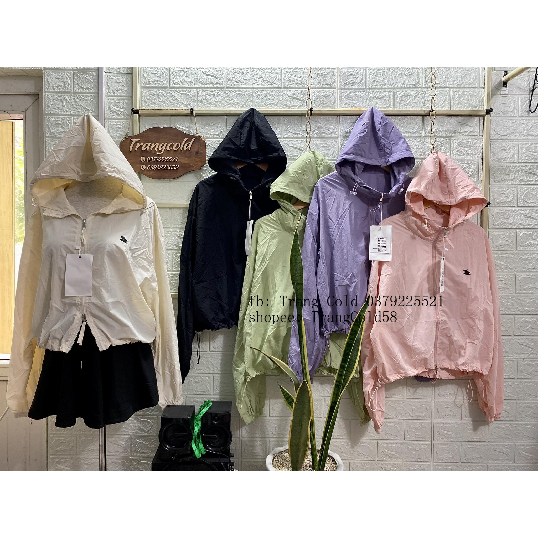 Áo gió dáng ngắn chuẩn hãng hàng đẹp