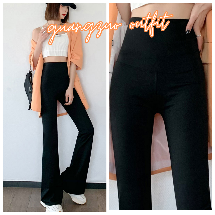 Quần ống loe nữ cạp cao dáng dài, quần legging nữ kiểu ôm ống loe công sở đi học form xinh tôn dáng JS08