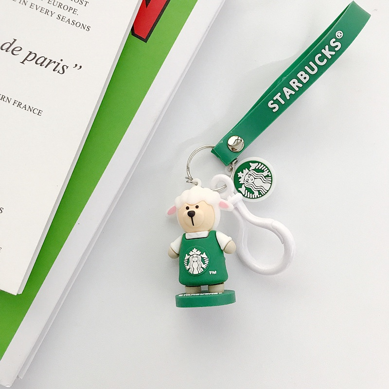 Móc khóa chú gấu Starbucks 12 con giáp Ohstyle chất liệu PVC màu sắc dễ thương, làm móc treo balo túi xách, quà tặng