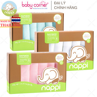 Set 6 Khăn Sữa Sợi Tre Cao Cấp Nappi Thái Lan 30x30cm 0M+