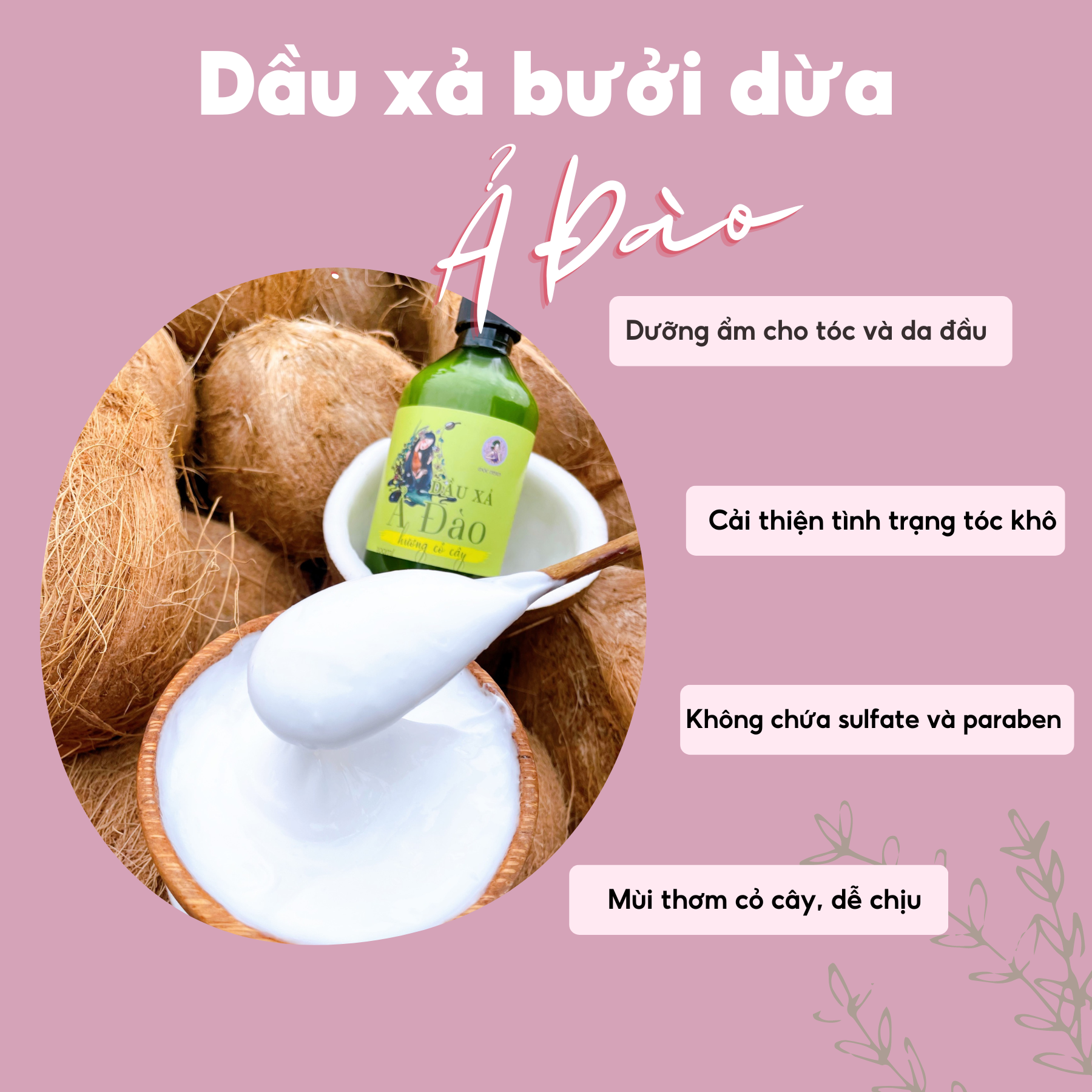 Dầu xả bưởi Ả Đào tinh dầu bưởi thảo dược thiên nhiên mềm mượt giảm rụng mọc tóc 300ml - MỘC NHAN | BigBuy360 - bigbuy360.vn