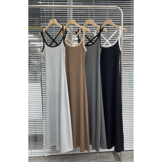 Váy maxi hai dây kép đan lưng the.sweaterweather TSW (ảnh thật)