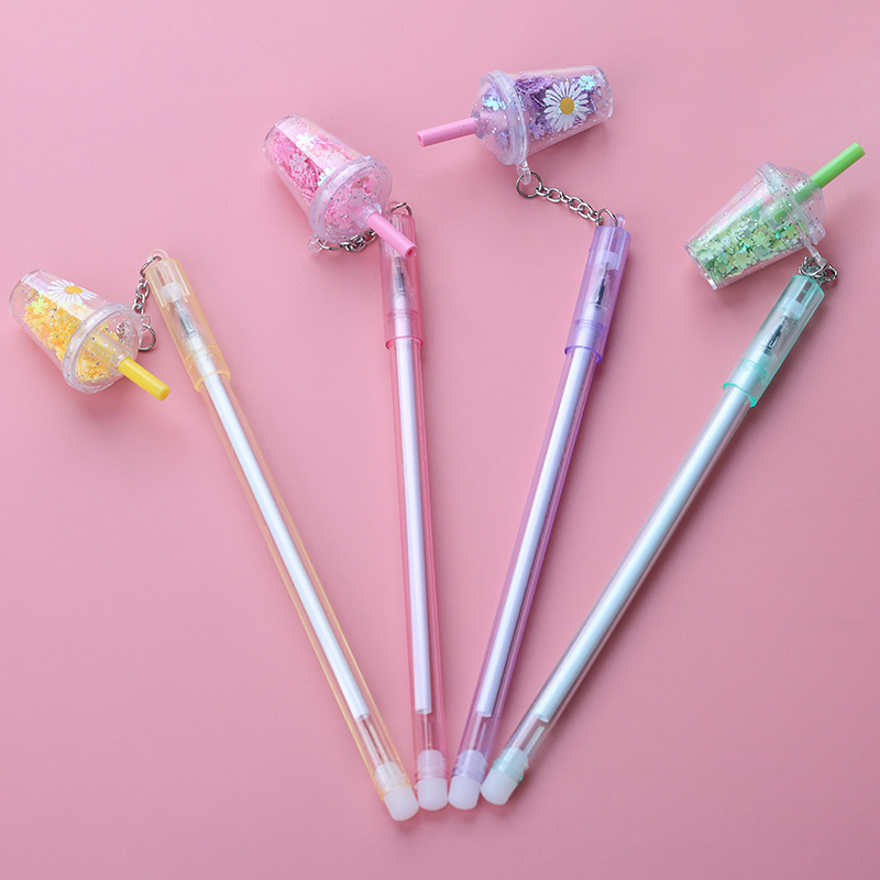 💜Bút kim tuyến trà sữa Y2K bút hologram pastel