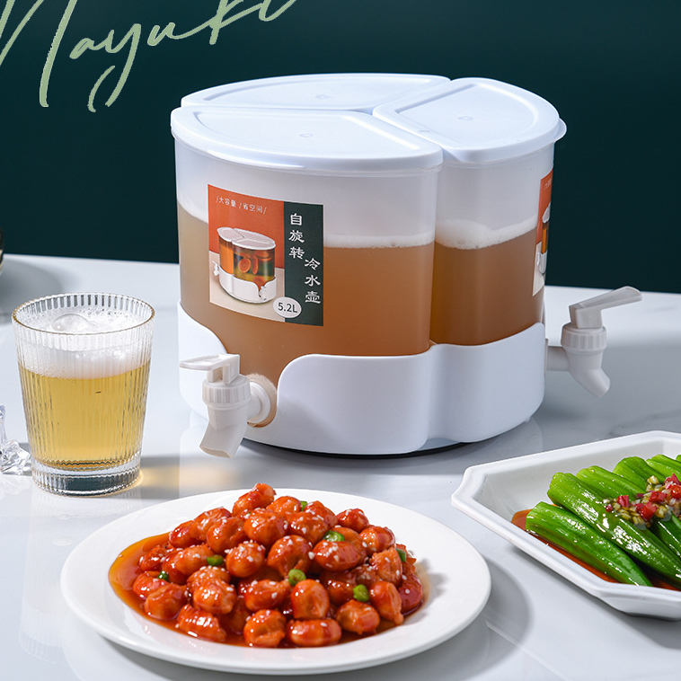 Bình Nước Xoay 3 Ngăn 3 Vòi 5.2L Mã 8318