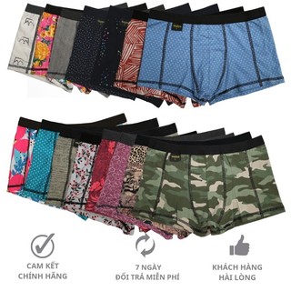 QUẦN SỊP ĐÙI BOXER NAM VAZCO QL7 THUN COTTON HOA VĂN CAO CẤP